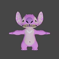 Purple Stitch Game Movie Character With Open Arms