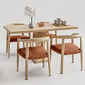 Nordic Dining Table and Chair Combination Dining Table and Chair 3d model