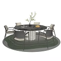 Modern Dining Table and Chair Combination Dining Table and Chair 3d model