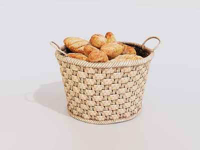 Bread Basket Baking Bread 3d model