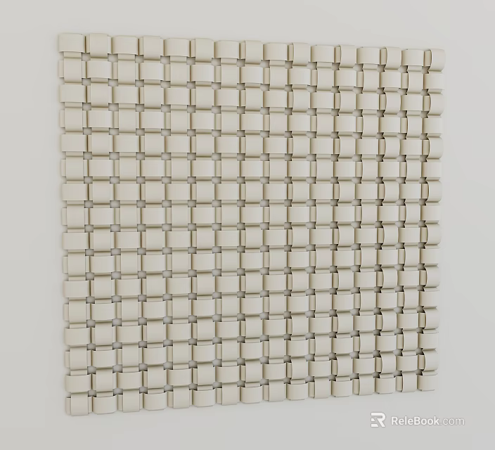Soft Upholstery With Grid Pattern Square Elements And Neutral Tone Design 3d model 