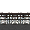 Modern Townhouse Exterior With Multi Story Design Large Windows Landscaped Lawns Stone Pathway And Lighting