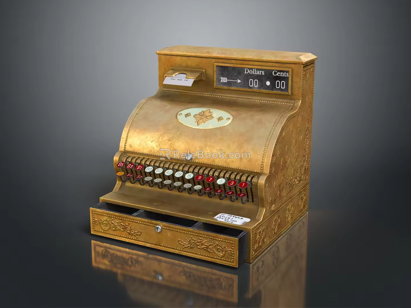typewriter old typewriter antique typewriter classical typewriter english typewriter game item 3d model