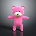 Pink Teddy Bear Shaped Children's Chair With Soft Plush Surface And Stable Base