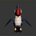 Colorful Cartoon Toucan Bird With Large Red Beak Blue Feathers White Belly And Yellow Feet