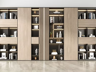 Modern bookcase 3d model