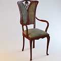 Classic Design Dining Chair With Wooden Frame Armrests And Upholstered Seat