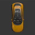 Yellow Modern Sporty Car With Sleek Coupe Design Black Roof And Black Wheels