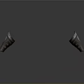 Two Brown Armor Vambraces with Metallic Decorations on Smooth Gray Reflective Surface