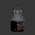 Vintage Model Ship With Red Hull Gray Upper Deck Multiple Chimneys And Detailed Structures 3d model