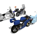 Traffic police patrol motorcycle 3d model