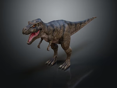 Realistic 3D T Rex Dinosaur Standing with Open Mouth and Textured Skin 3d model