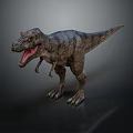 Realistic 3D T Rex Dinosaur Standing with Open Mouth and Textured Skin