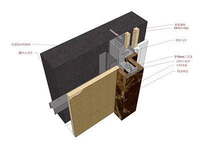 Hardware Tools For Detailed Structural Installation Section View With Fasteners Connectors And Layers 3d model