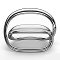 Modern Leisure Chair Design With Streamlined Metallic Frame And Glossy Finish