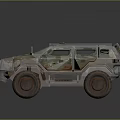 Camouflage Rusty Armored Military Vehicle With Large Tires Antenna Design