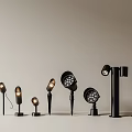 Collection of Downlights and Spotlights in Various Modern Designs with Black Finish and Adjustable Angles