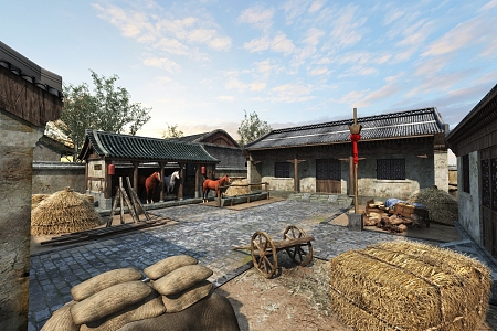 Chinese ancient Manchu courtyard 3d model