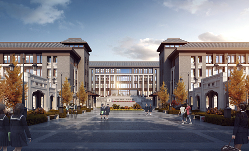 New Chinese School 3d model