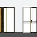 Modern Display Shelves Design With Multiple Material Panels And Geometric Lines 3d model