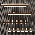 Elegant Modern Gold Metal Chandeliers With Linear Layered Design And Multiple Lights