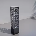Modern Outdoor Column Light With Intricate Cutout Design And Shadow Patterns 3d model