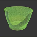 Hand Carved Basket Sculpture With Colorful Patterned Design And Textured Surface
