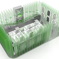 Transparent Green Box With White Grid Pattern And GreenLight Logo Design 3d model