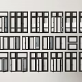 Modern window combination casement window door floor window plastic steel window glass partition door and window balcony door and window broken bridge aluminum window 3d model