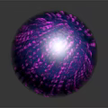 Glowing Spiral Sphere With Purple Pink Gradient And Reflection 3d model