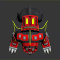 Game Movie Character Mechanical Gorilla With Red Armor And Yellow Accents Sharp Claws