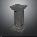 Architectural Gray Stone Pillar With Square Top And Textured Base Design
