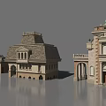 Classical European Architecture With Green Domes Columns And Arched Stone Structures