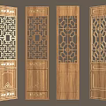 Traditional Chinese Wooden Screens Featuring Various Intricate Carved Patterns And Designs