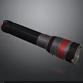 Portable Black Red Silver Flashlight With Ergonomic Grip And LED Lighting