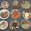 Colorful Food Themed Decorative Ornament Set With Multiple Dish Designs For Home Decoration
