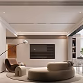 Modern Living And Dining Room Interior Design With Sofa Coffee Table And Display Shelves