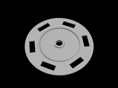 White Circular Lounge Chair Base Featuring Gear Structure And Holes Design 3d model