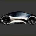Futuristic Blue Concept Car Showcasing Sleek Design Shiny Exterior And Modern Rims