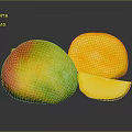 Fresh Ripe Mango With Whole Fruit Sliced Pieces Yellow Flesh Red Yellow Green Skin