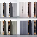 Modern Wardrobe Designs in Various Colors with Open Doors and Interior Storage