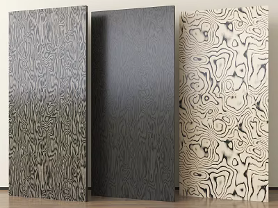 Three Textured Decorative Panels With Diverse Patterns For Interior Design 3d model