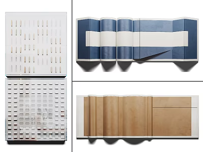 Modern Wall Decor With Folded Design Various Colors And Textured Surfaces 3d model