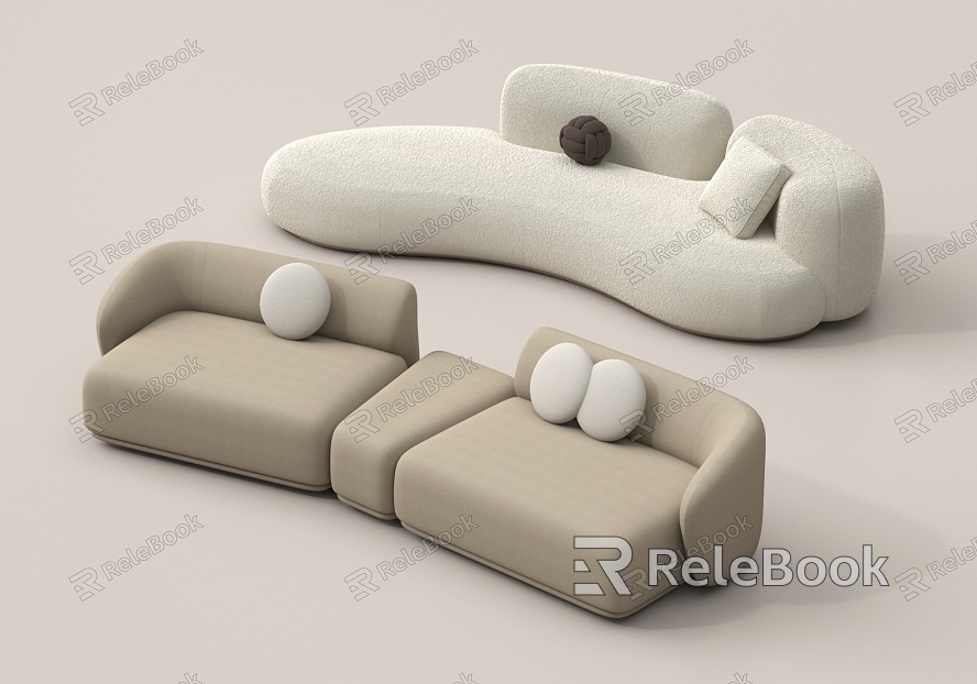 Modern Sofa Curved Sofa Shaped Sofa Casual Sofa model