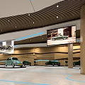 Vintage Car Exhibition Hall With Classic Vehicles And Hanging Posters