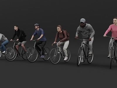 2024 New Characters Cycling Multiplayer Cycling Fine Model Fine Material Cycling Men and Women 3d model