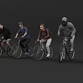 2024 New Characters Cycling Multiplayer Cycling Fine Model Fine Material Cycling Men and Women 3d model