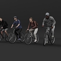 2024 New Characters Cycling Multiplayer Cycling Fine Model Fine Material Cycling Men and Women 3d model