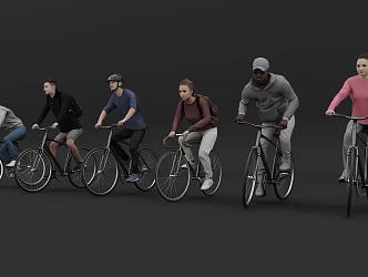 2024 New Characters Cycling Multiplayer Cycling Fine Model Fine Material Cycling Men and Women 3d model