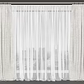 Elegant Beige Patterned Curtains With White Sheer For Window City View